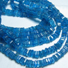 SUPER NEW -- 2 x 16 Inches --RARE Finest -- Gorgeous Peacock Blue Apatite Heishi Cube Beads --Size 3.5 - 4 mm Approx